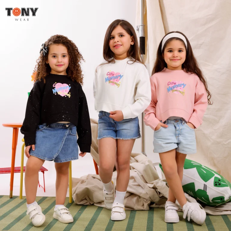 Little Girls Medical Cotton Heart Crewneck in Black White and Pink with Cute Memory graphic