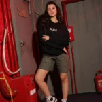 Girls Summer Cotton Believe Hoodie in Black with colorful typography graphic